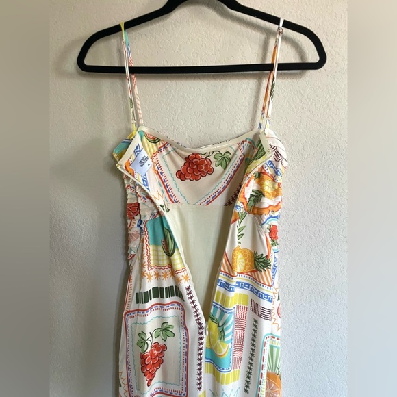 Seven Wonders Agata Midi Dress XS Fruit Print Cotton Rayon Lined Pockets - Picture 9 of 11